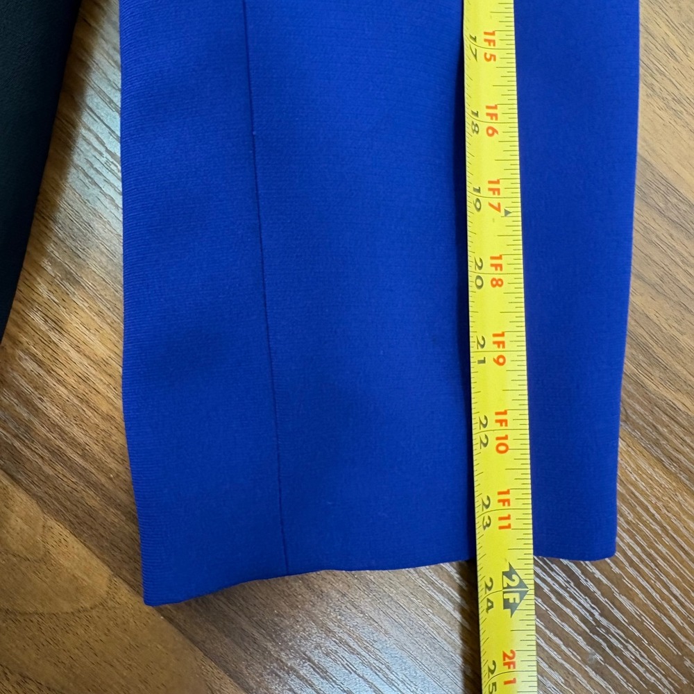 Le Suit Woman Blazer 20W Blue Black Colorblock Button Front Professional Jacket - Picture 8 of 11